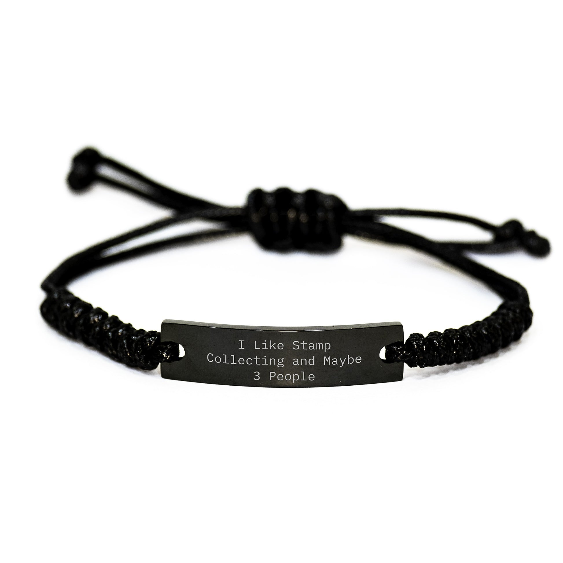 I Like Stamp Collecting And Maybe 3 People Funny Stamp Collecting Gift Rope Bracelet for Graduation Gifts from Friends to Stamp Collecting Enthusiasts - Image 1