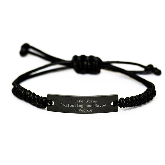 I Like Stamp Collecting And Maybe 3 People Funny Stamp Collecting Gift Rope Bracelet for Graduation Gifts from Friends to Stamp Collecting Enthusiasts - Image 1