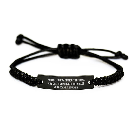 Trucker Gifts for Men - Inspirational Rope Bracelet with Funny Motivational Quote, Gift from Family, Christmas Unique Presents for Him - Image 1