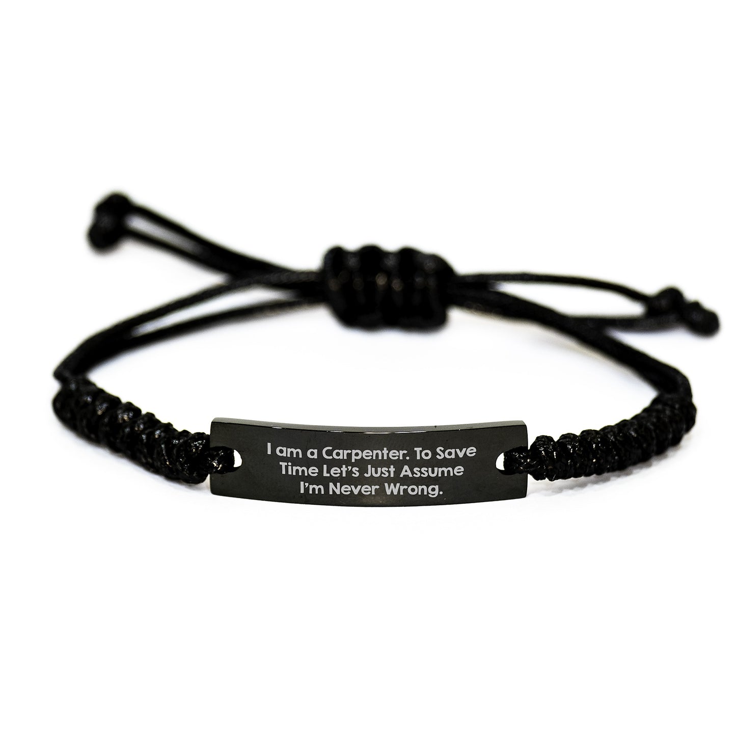 Carpenter Keepsake Rope Bracelet for Him Birthday Gift - Image 1