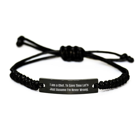 Funny Chef Rope Bracelet Gifts from Family to Graduation Unique Gifts for Men or Women - Image 1