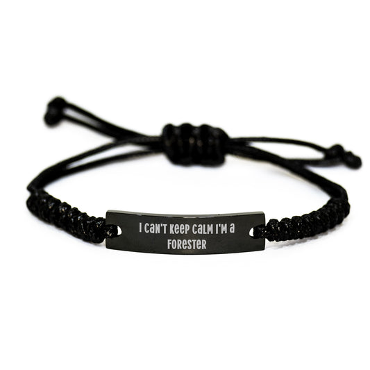 Funny Forester Rope Bracelet Gifts from Family to Men, 'I Can't Keep Calm I'm A Forester' Christmas Unique Gifts for Forester - Image 1