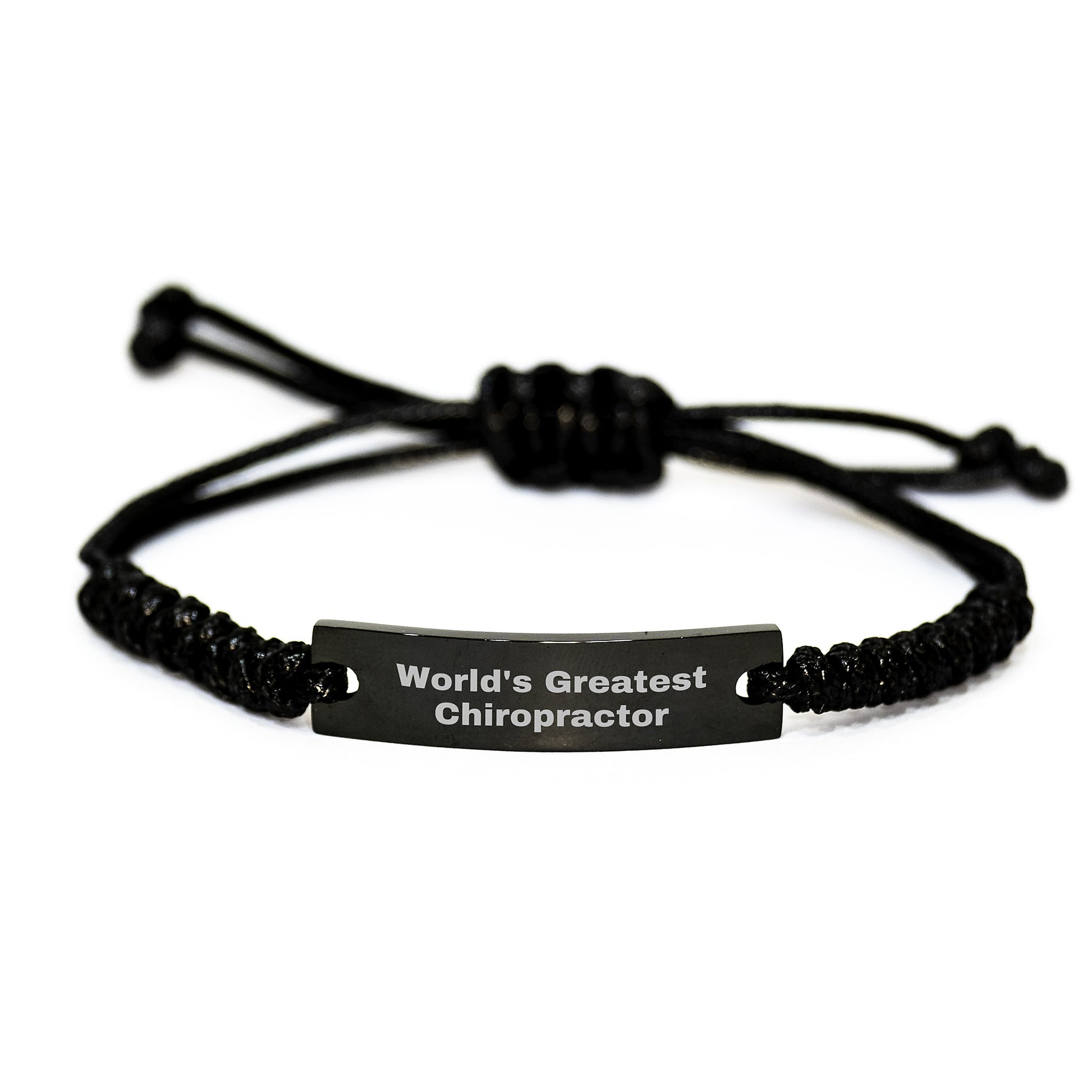 Funny Chiropractor Gifts from Men on Father's Day, Rope Bracelet Quote 'World's Greatest Chiropractor', Chiropractor Appreciation - Image 1