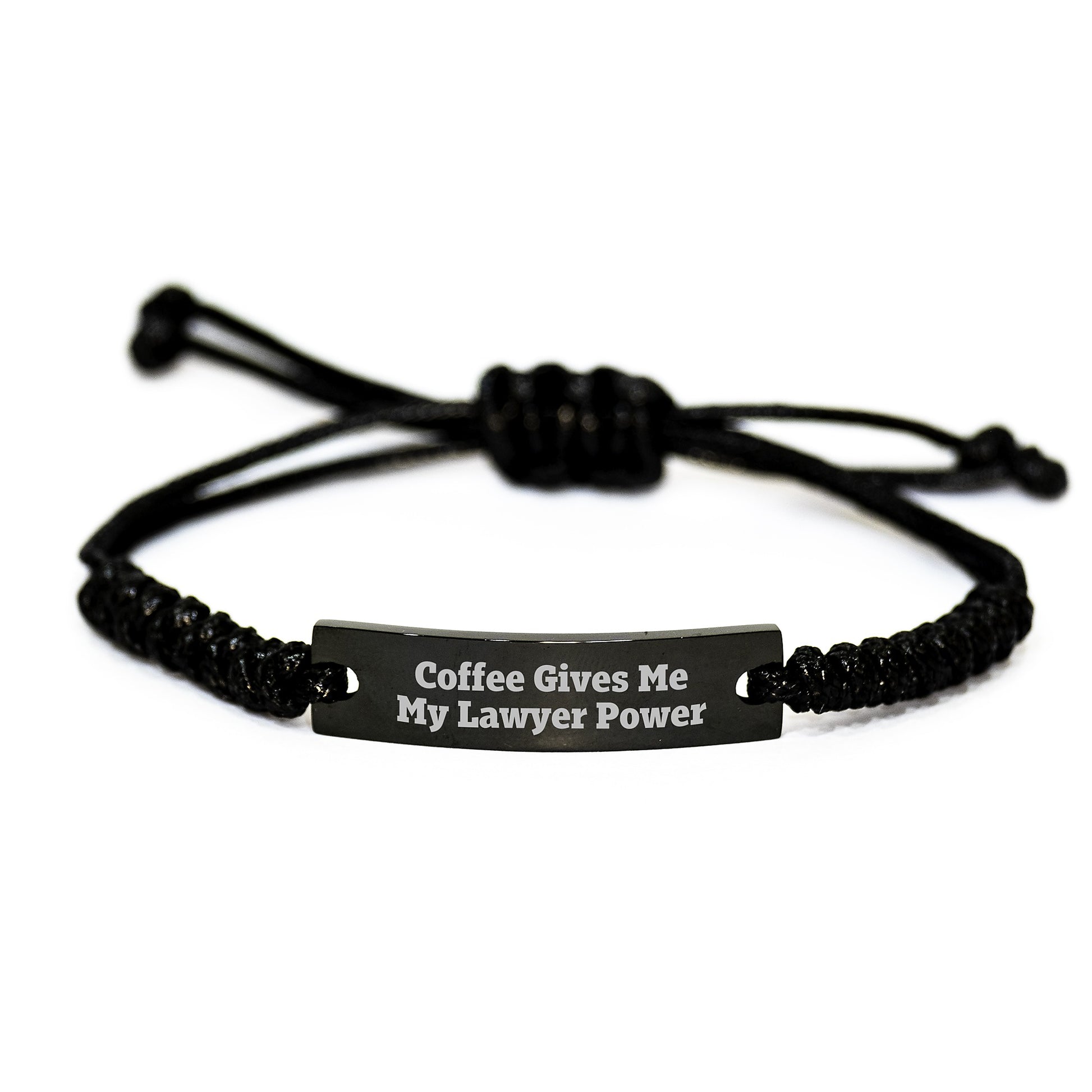 Funny Lawyer Quotes Rope Bracelets Gifts for Men Women Lawyers from Friends, Christmas Unique Gifts for Lawyer Friends, Lawyer Rope Bracelet Black Stainless Steel Engraved - Image 1