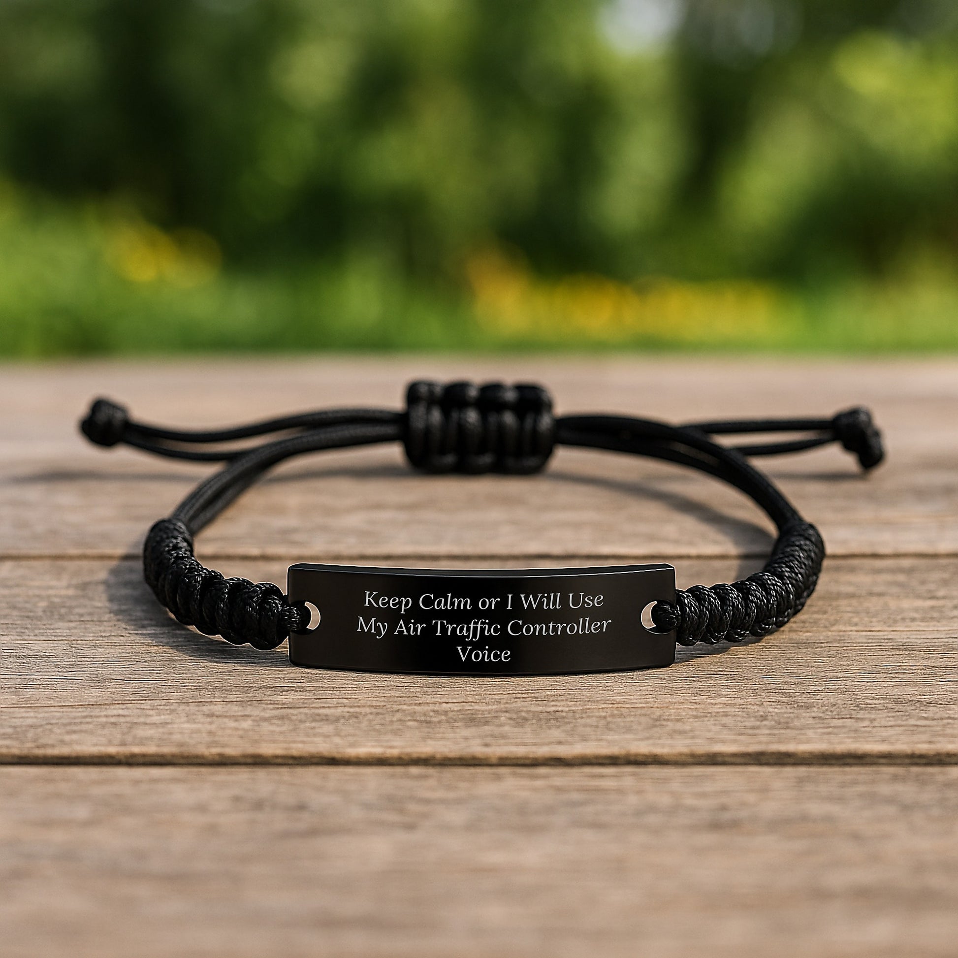 Funny Air Traffic Controller Gifts for Him - Keep Calm Or I Will Use My Air Traffic Controller Voice Rope Bracelet, Valentine's Unique Gifts from Men to Air Traffic Controller Lover - Image 2