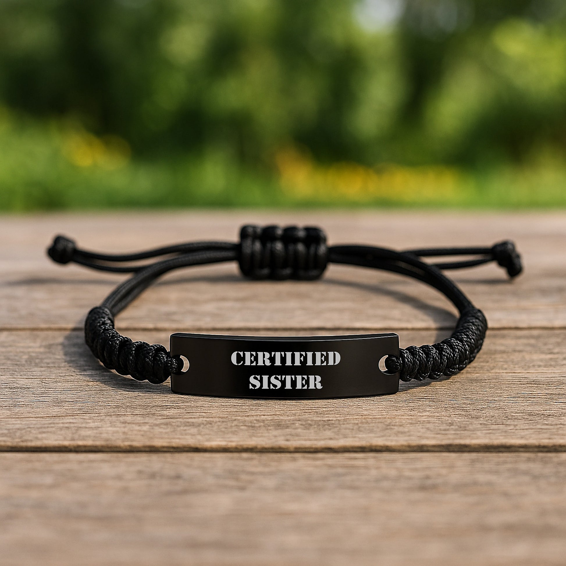 Funny Sister Gifts from Family - 'Certified Sister' Rope Bracelet for Graduation Unique Gifts - Image 2