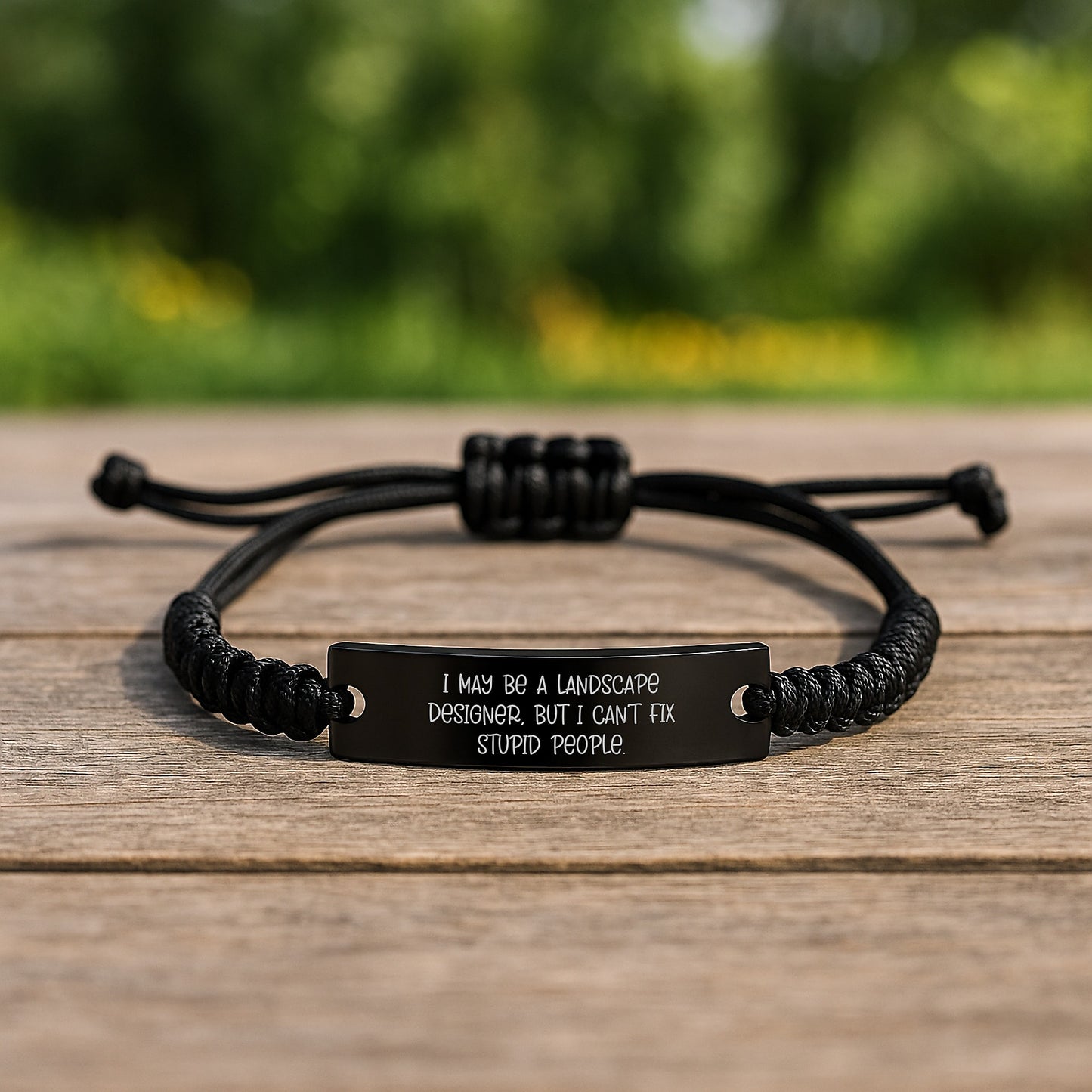 Funny Landscape Designer Gifts from Friends for Men, Unique Rope Bracelet Christmas Unique Gifts for Landscape Designer with I May Be A Landscape Designer But I Cant Fix Stupid People Quote - Image 2