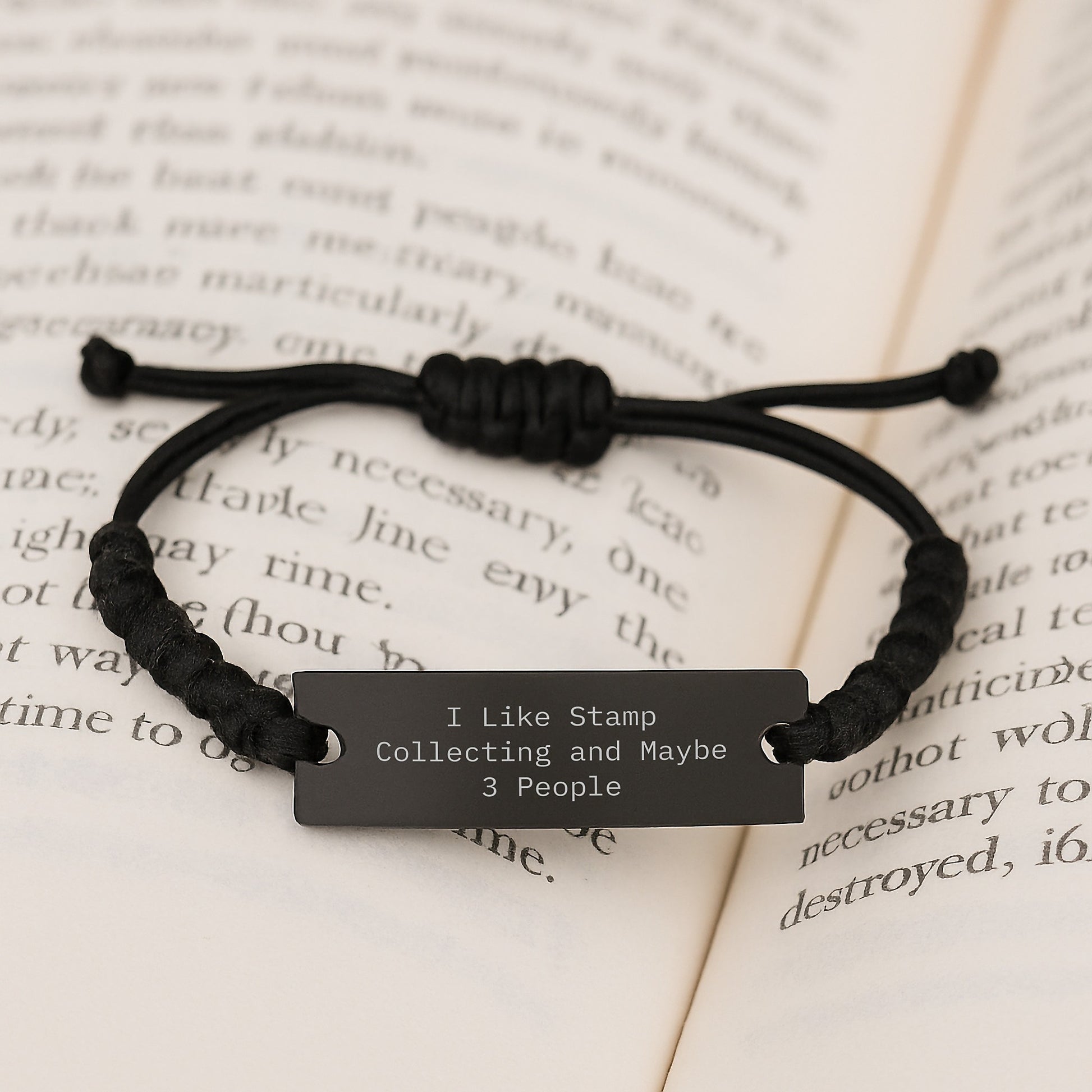 I Like Stamp Collecting And Maybe 3 People Funny Stamp Collecting Gift Rope Bracelet for Graduation Gifts from Friends to Stamp Collecting Enthusiasts - Image 3