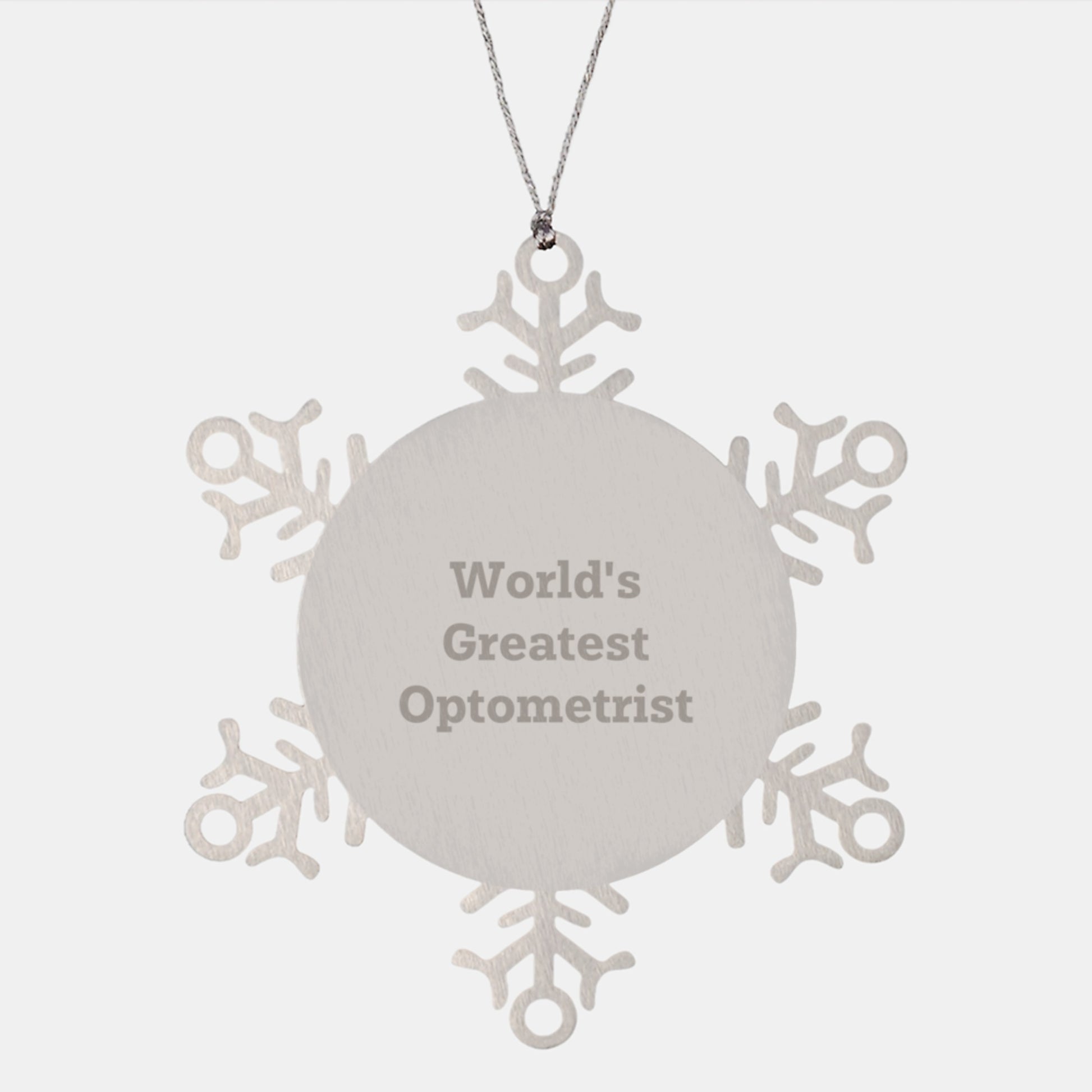 Funny Optometrist Gifts from Men to World's Greatest Optometrist Friends, Christmas Unique Gifts for Men, Snowflake Ornament Stainless Steel - Image 1