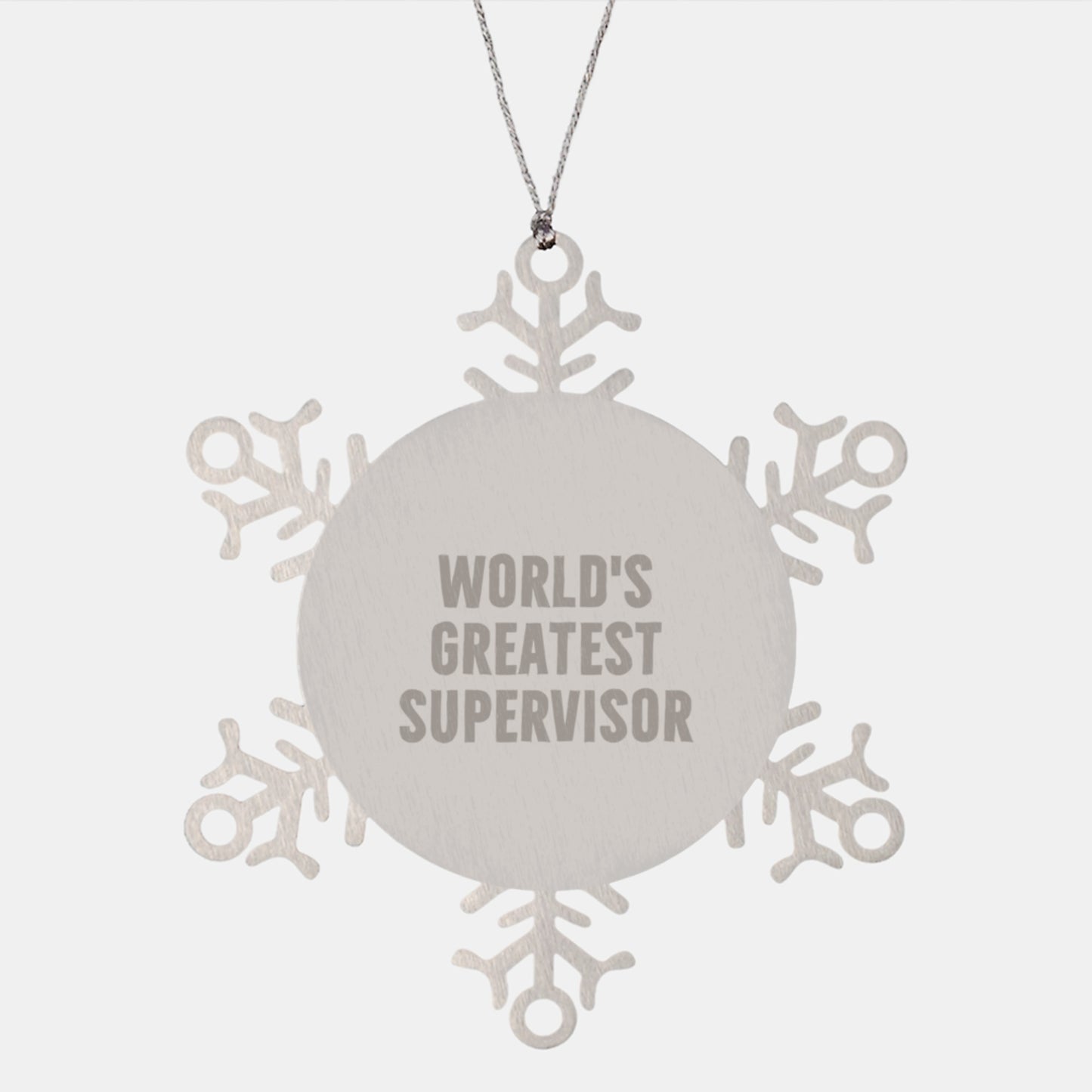 Funny World's Greatest Supervisor Gifts for Men Women Friends Family Snowflake Ornament Christmas Unique Presents - Image 1
