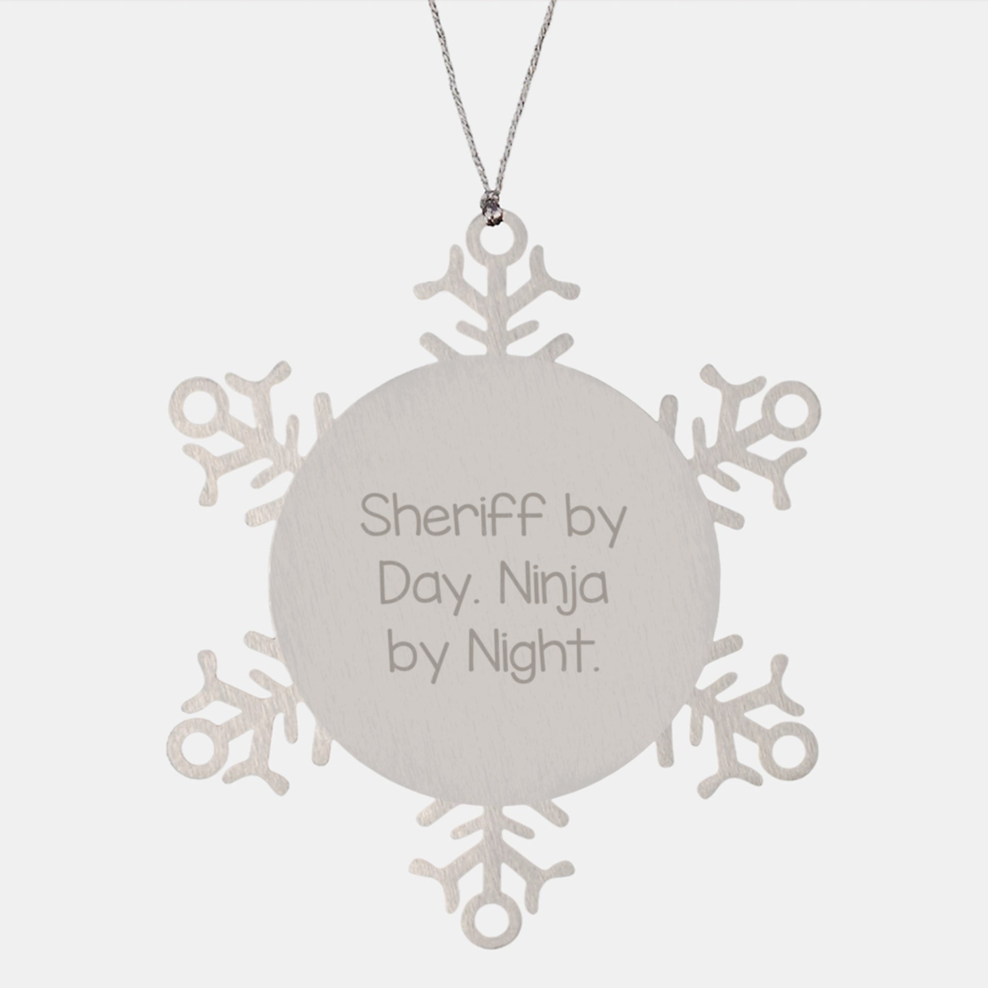 Sheriff Gifts from Men, Gifts for Sheriff By Day, Ninja By Night Snowflake Ornament, Funny Christmas Unique Sheriff Sheriff Gifts - Image 1