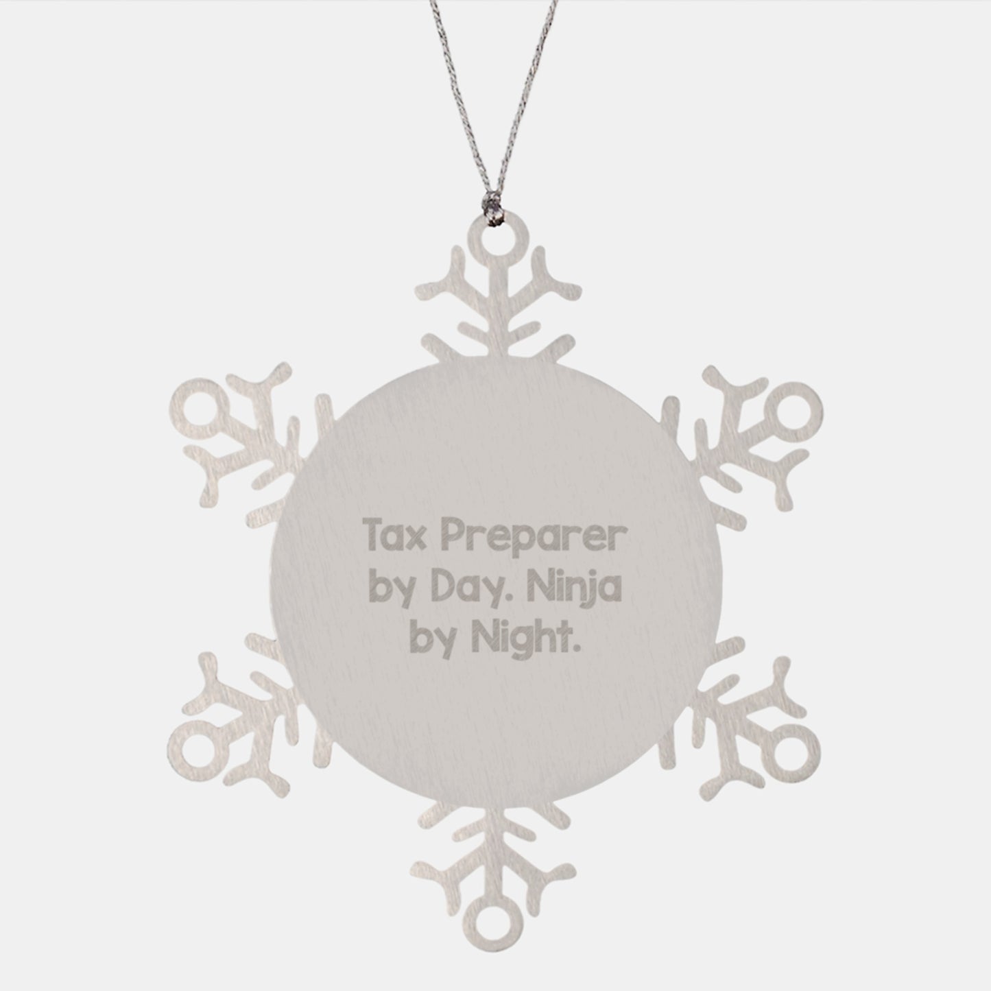 Tax Preparer Gifts from Friends - Funny Snowflake Ornament, Stainless Steel, Shatterproof, Christmas Unique Gifts for Tax Preparer - Image 1