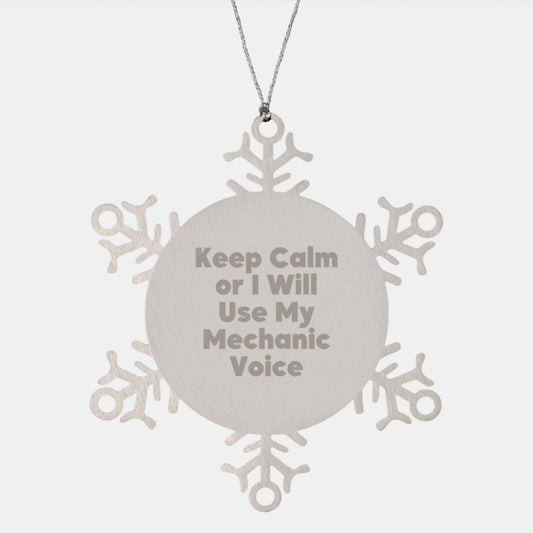 Funny Mechanic Gifts for Christmas Unique Snowflake Ornament from Men - Image 1