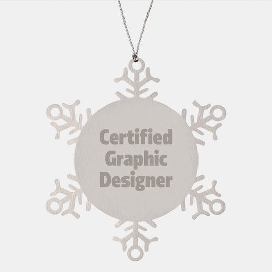Funny Graphic Designer Snowflake Ornament Gifts from Friends, Unique Christmas Decorations for Graphic Designer Men, Women, Coworkers - Image 1