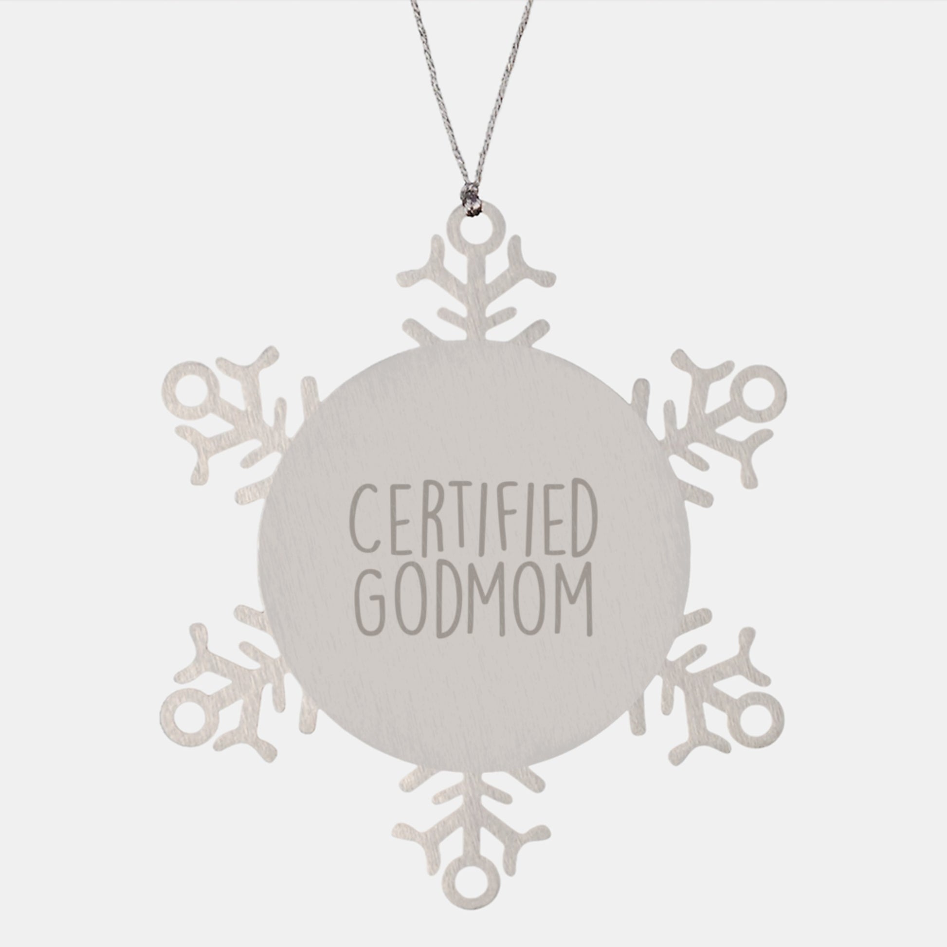 Funny Certified Godmom Gifts from Men to Godmom Snowflake Ornament for Christmas Unique Gifts - Image 1