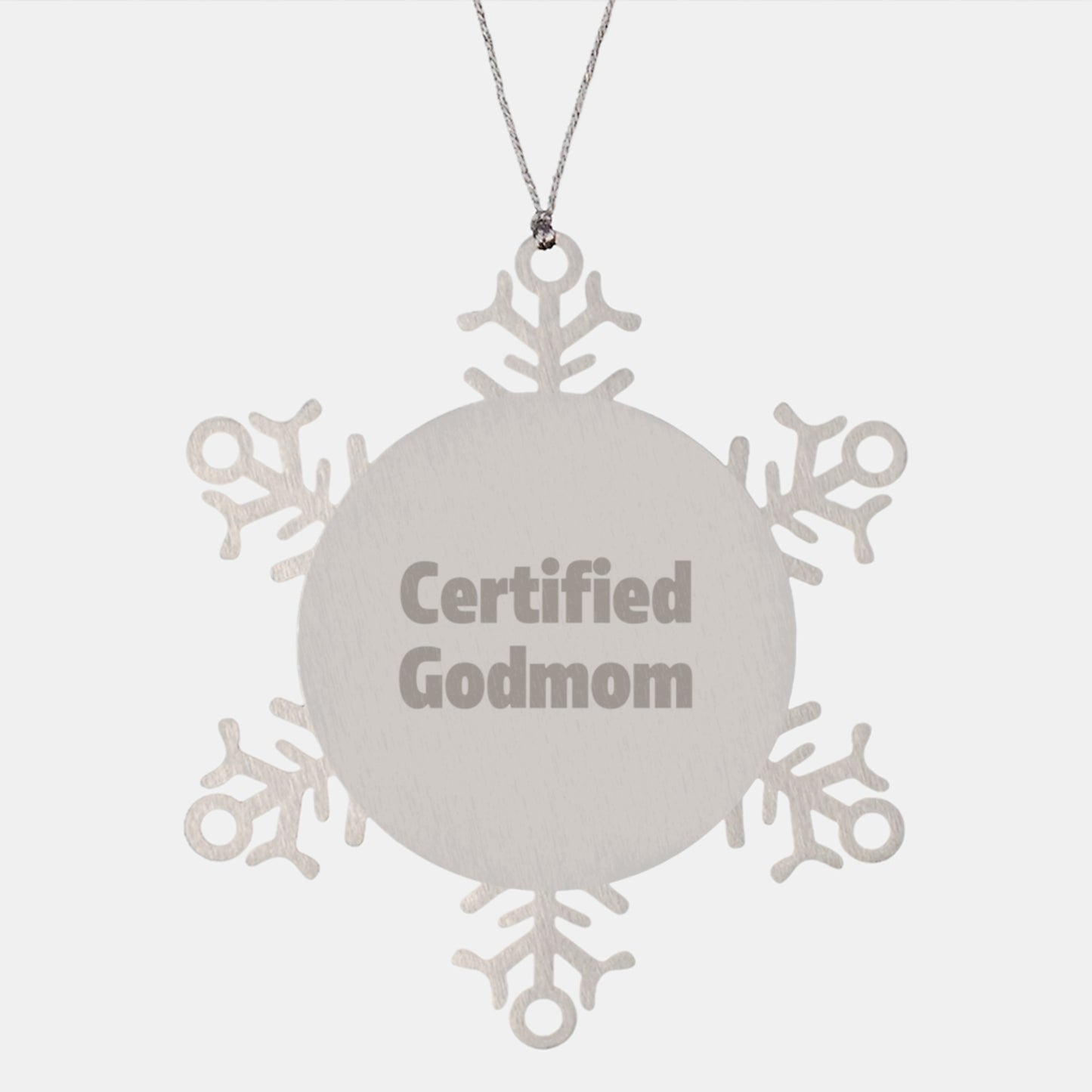 Funny Godmom Gifts, Snowflake Ornament for Christmas, Certified Godmom Quote, Gifts from Family, Gifts for Godmom - Image 1