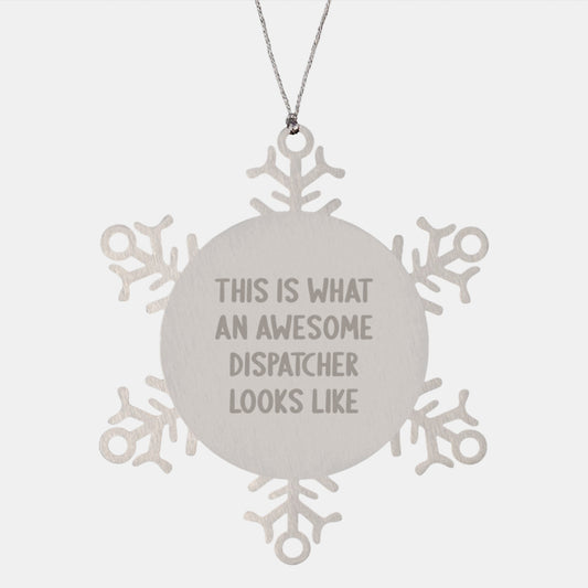 Dispatcher Gifts, Funny Snowflake Ornaments, Christmas Unique Gifts for Dispatcher Friends from Men, Snowflake Ornament for Dispatcher - Image 1