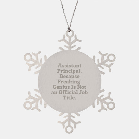 Funny Assistant Principal Snowflake Ornaments, Unique Gifts for Assistant Principals, Funny Christmas Unique Gifts from Friends - Image 1