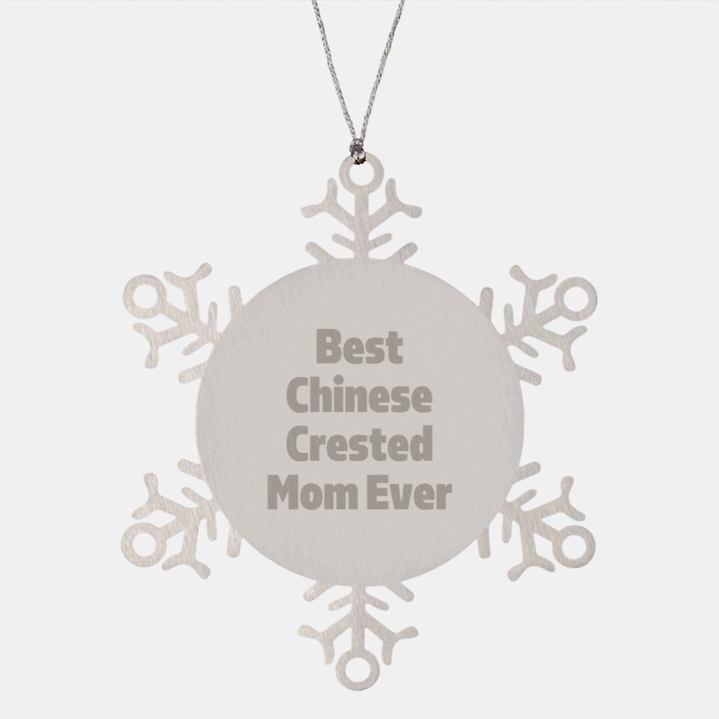 Funny Chinese Crested Dog Gifts for Christmas Unique Snowflake Ornament from Mom - Image 1