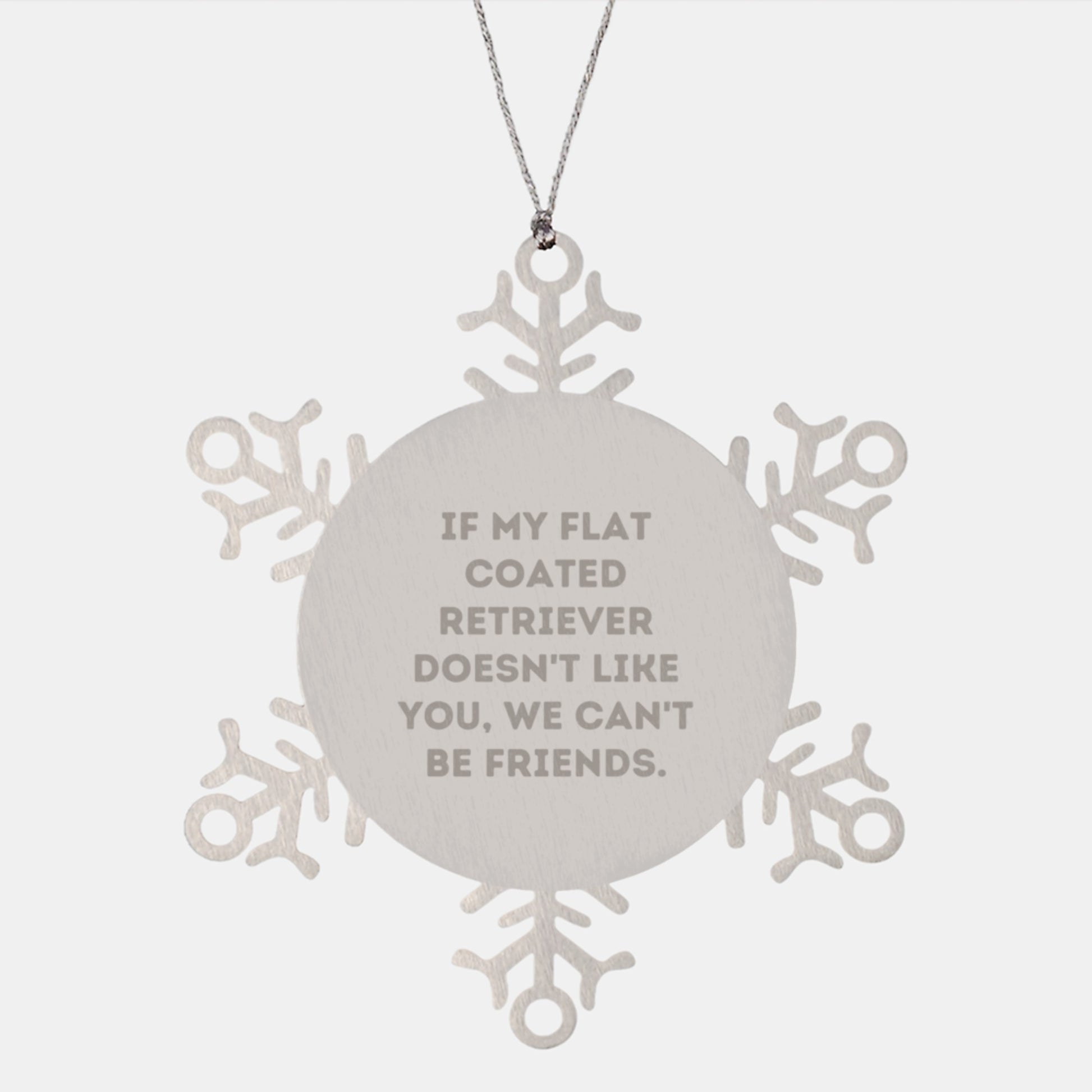 Funny Flat Coated Retriever Dog Lover Gifts from Friends, Unique Snowflake Ornament for Flat Coated Retriever Dog Owner Christmas - Image 1