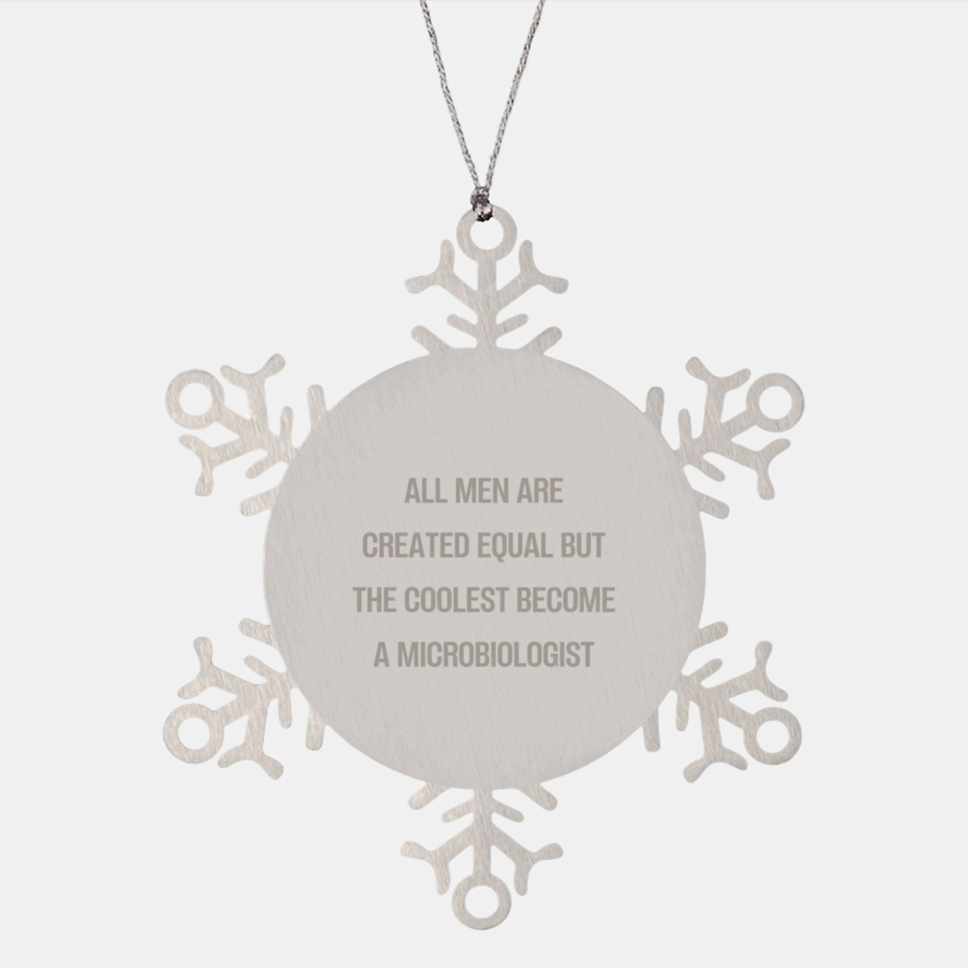 Funny Microbiologist Gifts from Men to Friends and Family, Snowflake Ornament for Christmas Unique Presents - Image 1