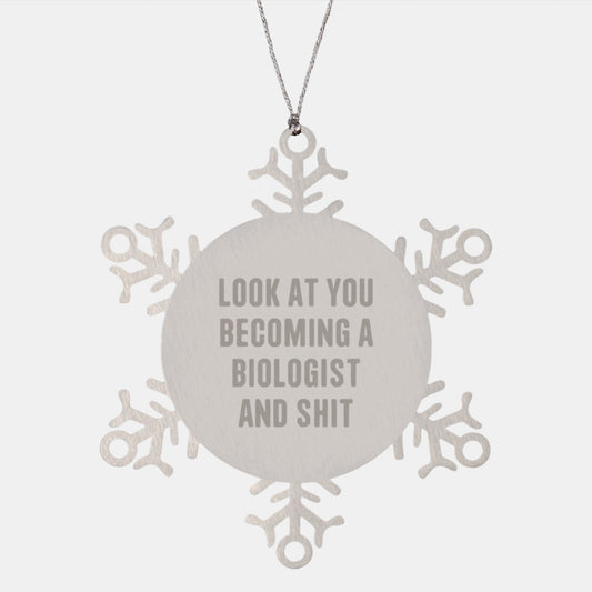 Funny Biologist Gifts, Snowflake Ornament, Christmas Unique Presents for Men Family Friends Coworkers Women from Gifts for Biologist - Image 1