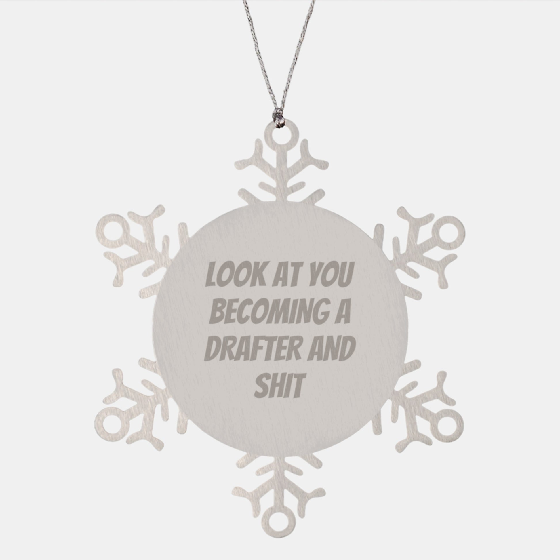 Funny Drafter Gifts from Men to Women - Christmas Unique Snowflake Ornament for Drafter Friends and Family - Image 1