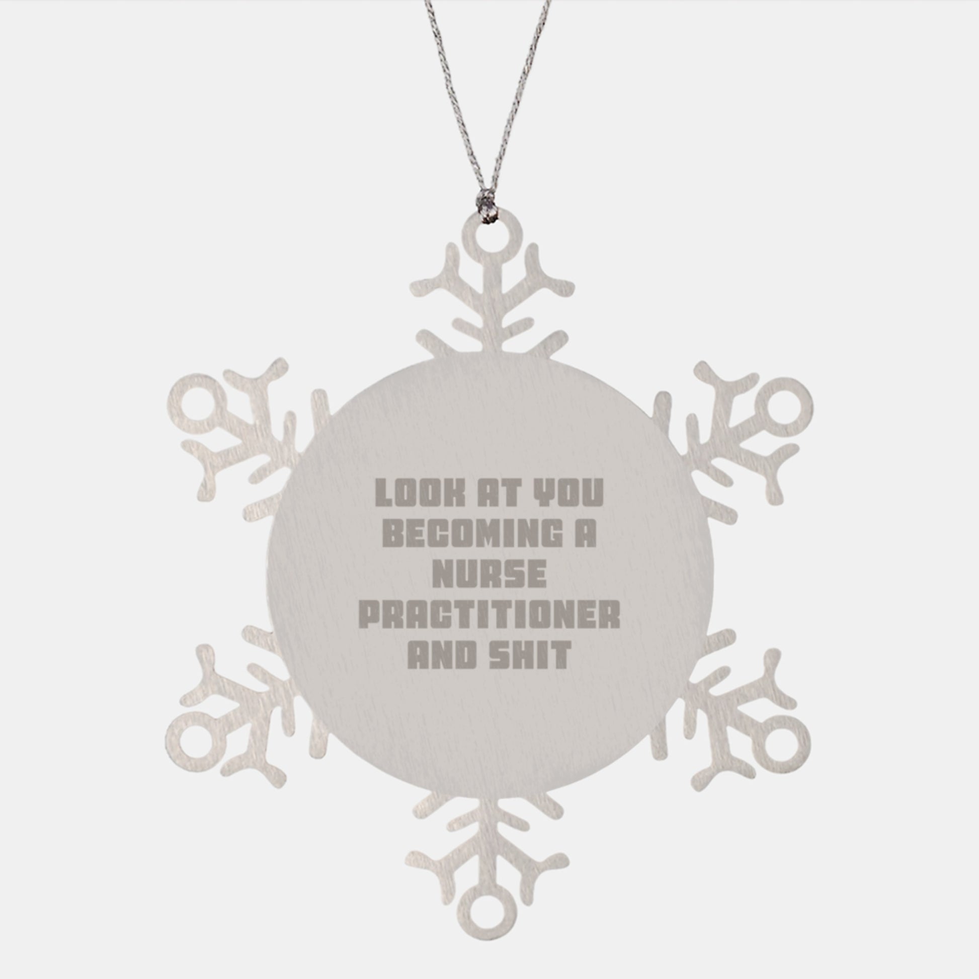 Funny Nurse Practitioner Snowflake Ornament Gifts from Men to Friends for Christmas Unique Ideas - Image 1