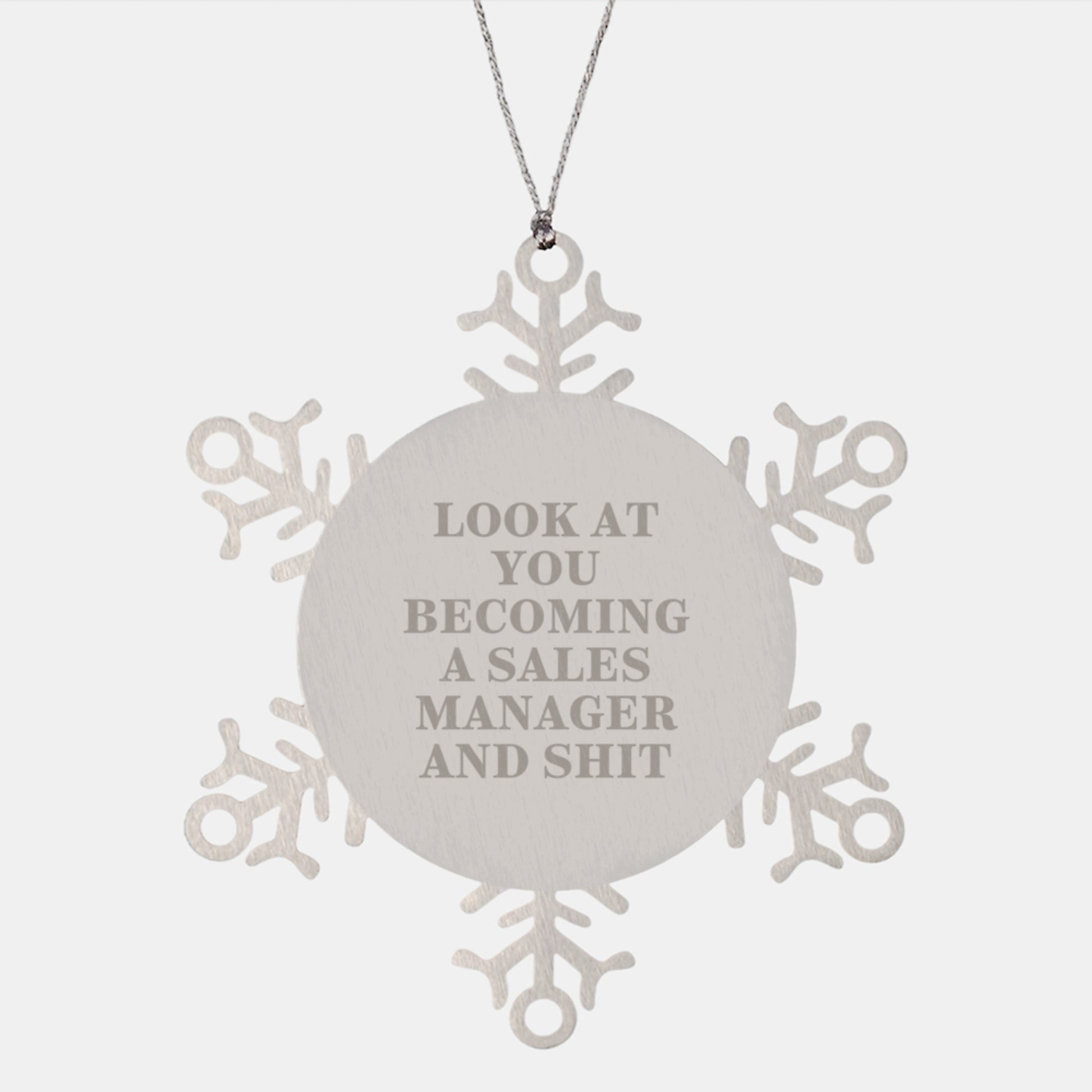 Funny Sales Manager Gifts from Friends for Men - Snowflake Ornament for Christmas Unique Gifts - Image 1