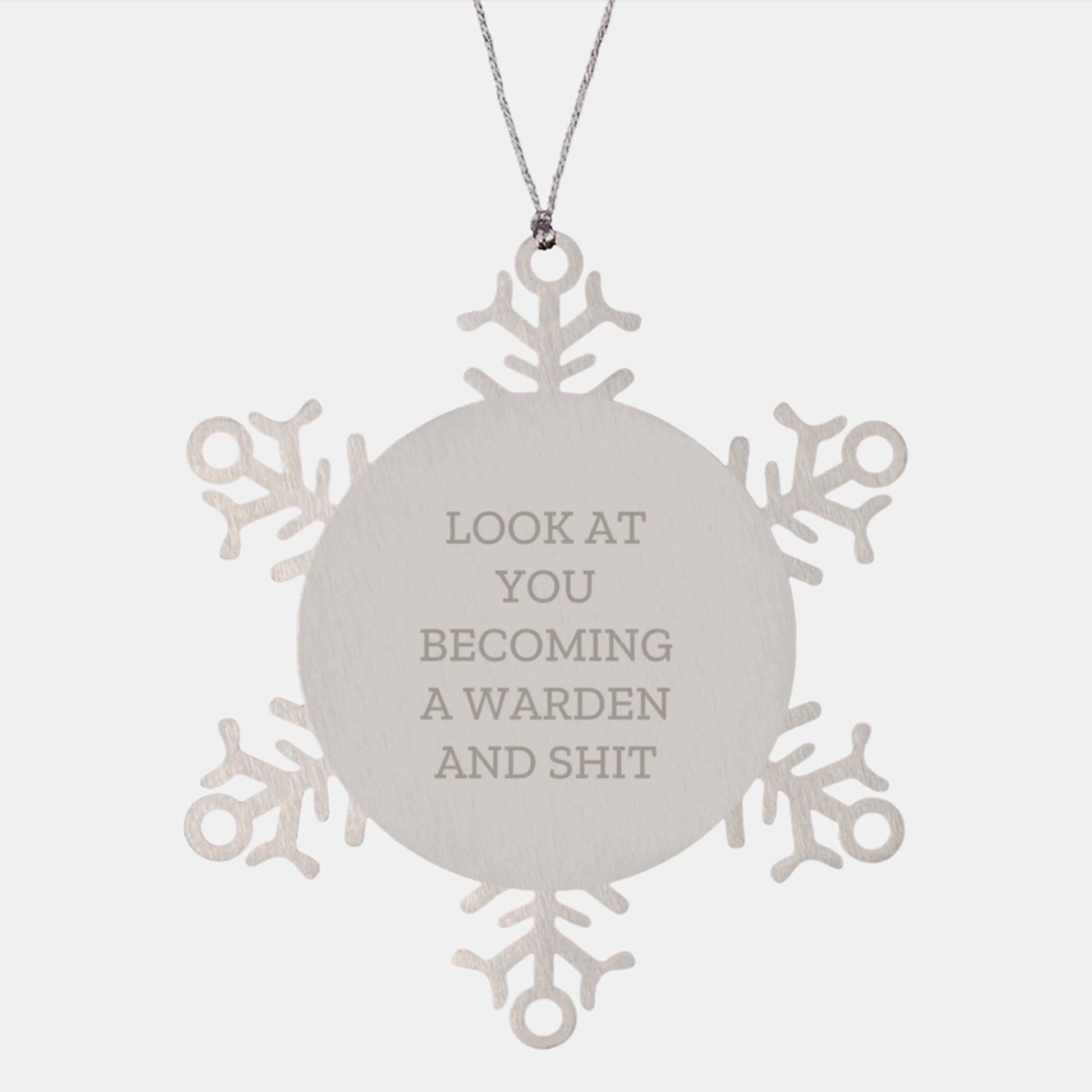 Warden Gifts from Friends - Funny Snowflake Ornament for Warden, Christmas Unique Presents - Image 1