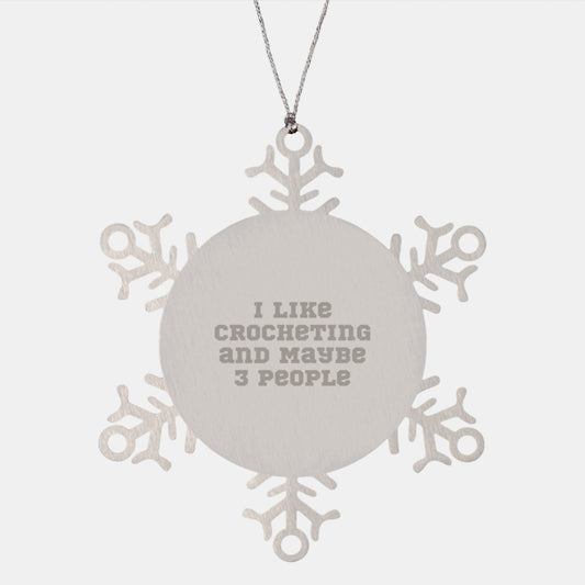 Funny Crocheting Gifts for Men Women Friends Crocheting Snowflake Ornament, Gifts from Family - Image 1