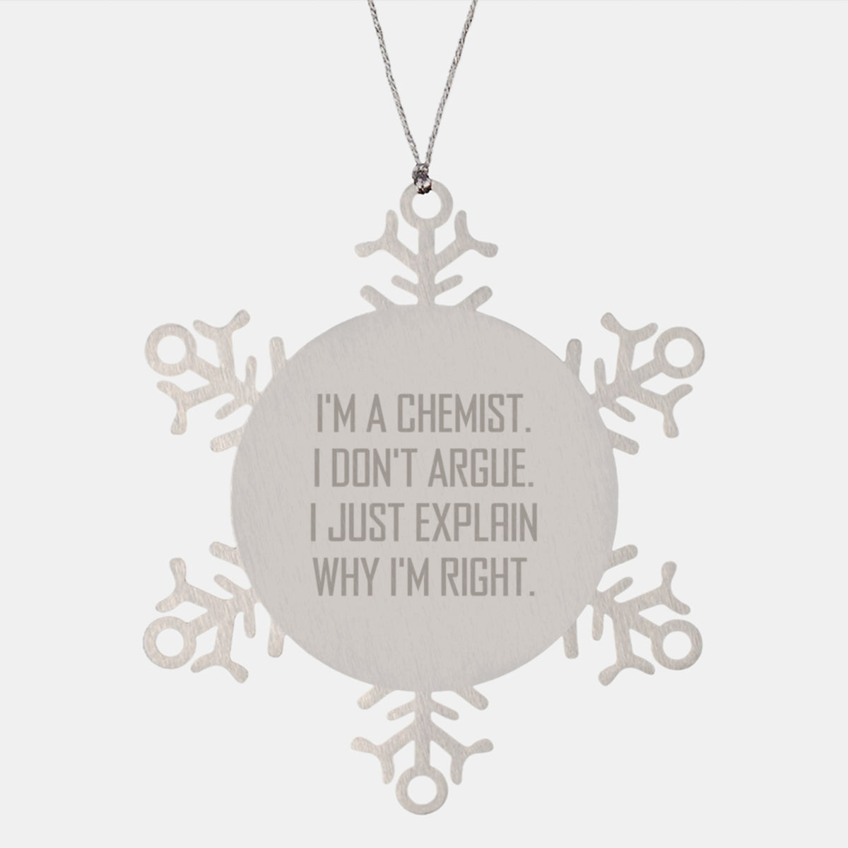 Funny Chemist Christmas Snowflake Ornament Gifts from Men to Family Friends - Image 1