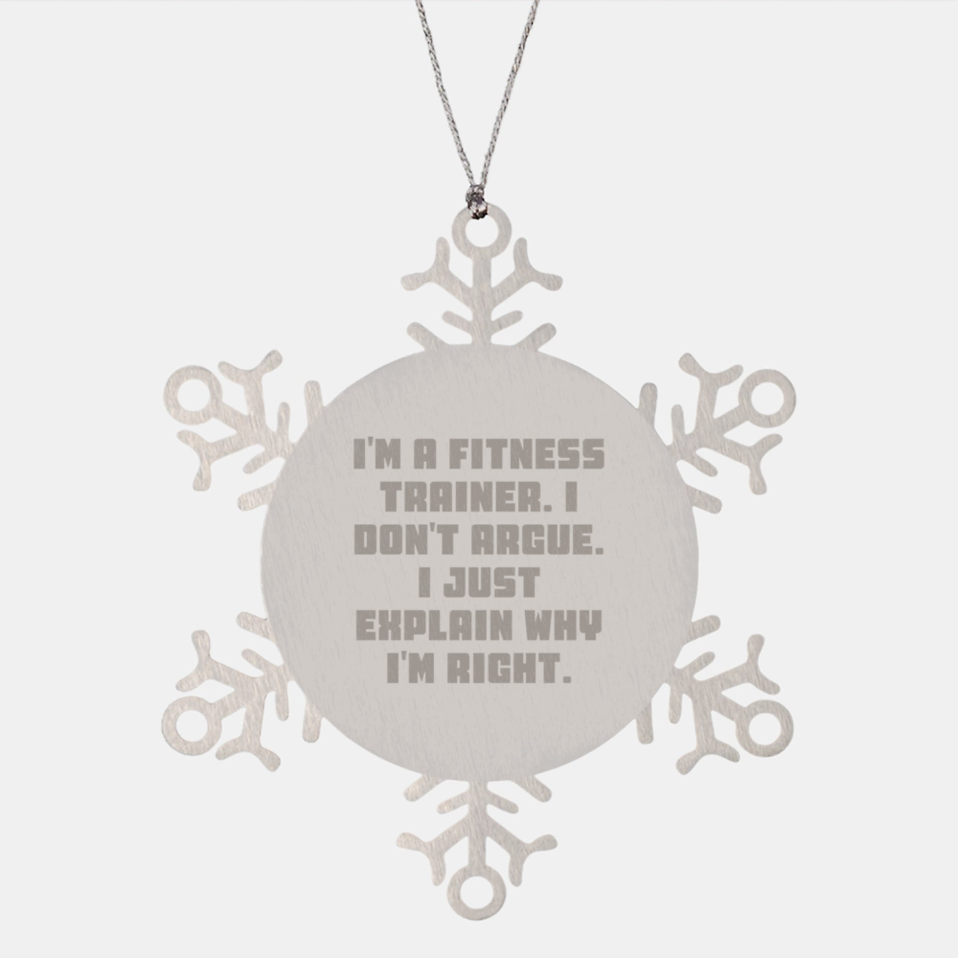 Funny Fitness Trainer Gifts from Friends, Unique Snowflake Ornament for Fitness Trainers, Christmas Unique Gifts for Men - Image 1