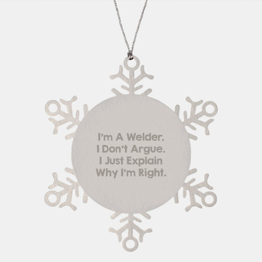 Funny Welder Gifts from Friends, Snowflake Ornament for Men, Unique Christmas Unique Gifts for Welder - Image 1