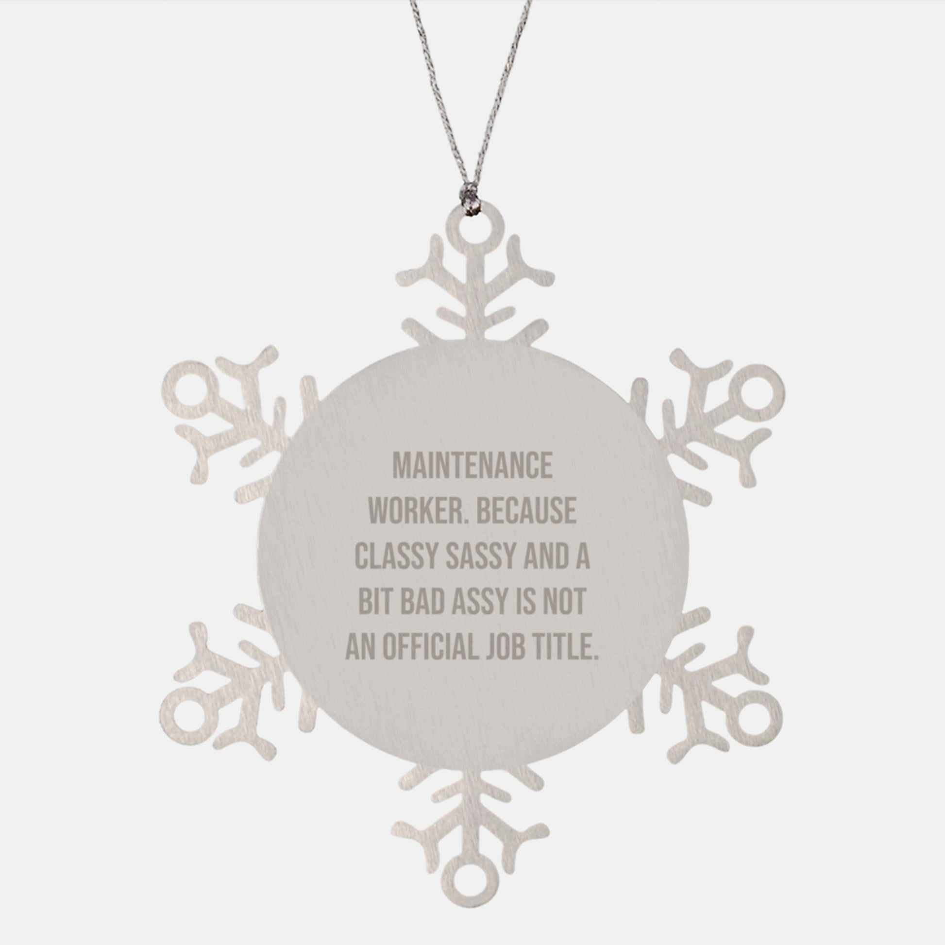 Maintenance Worker Funny Snowflake Ornament Gifts from Friends for Men, Unique Christmas Unique Gifts for Maintenance Worker - Image 1