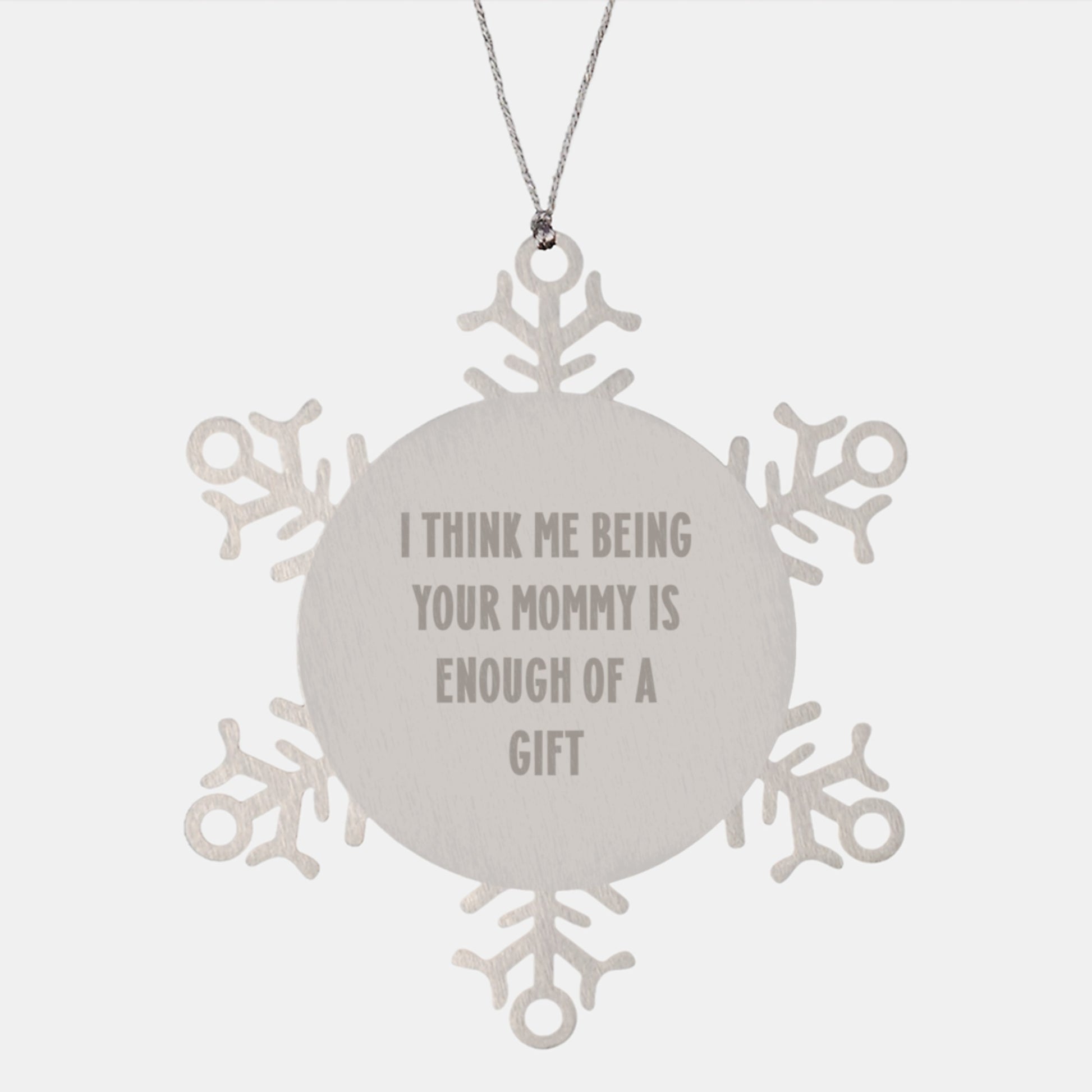 Unique Mommy Snowflake Ornament Gifts from Family for Mommy, Handmade Stainless Steel Christmas Unique Gifts, Funny Mommy Gift for Mommy - Image 1