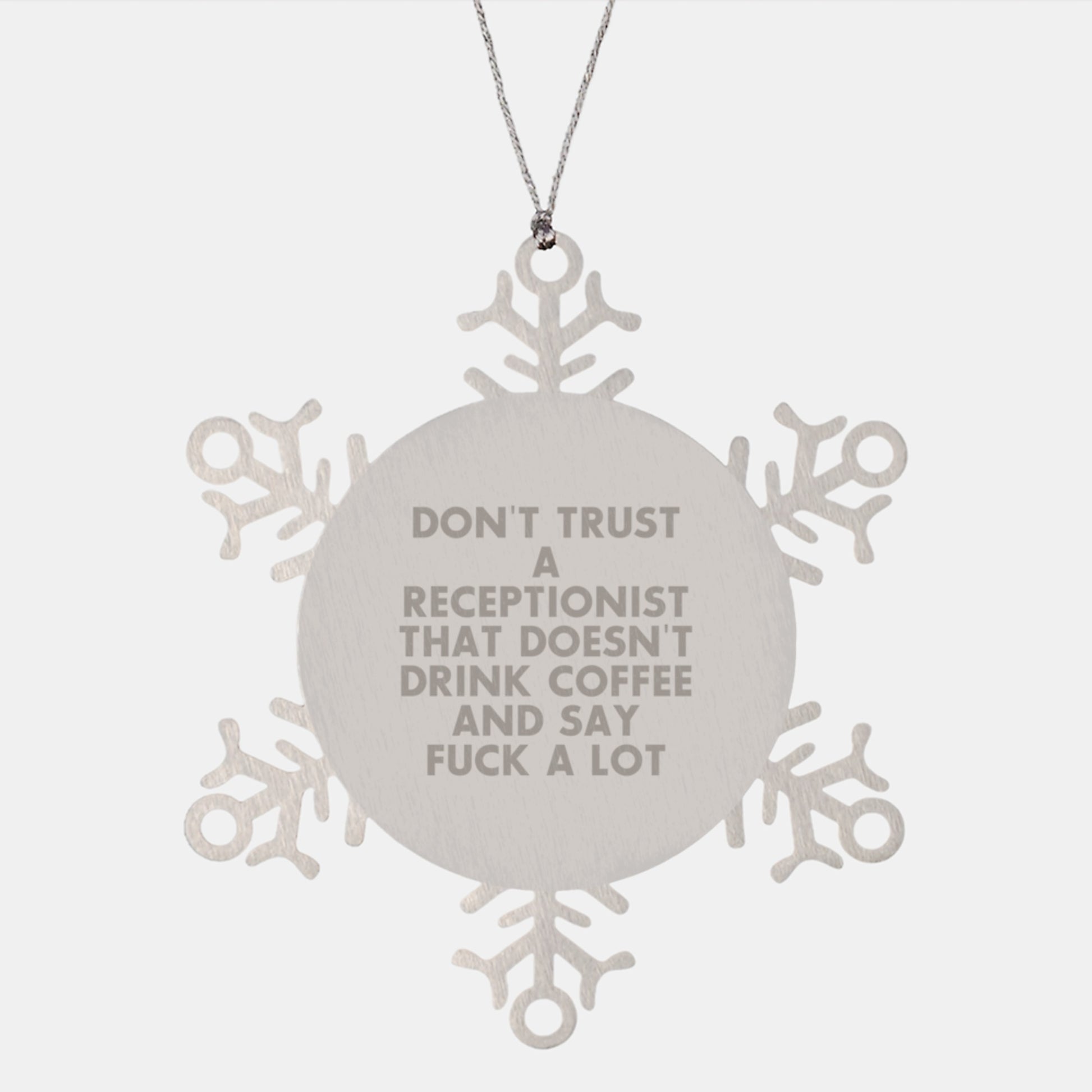 Funny Snowflake Ornaments for Receptionists Gifts from Friends, Coworkers, Family - Inspirational Quote Christmas Unique Presents for Women, Men, Office Staff - Image 1