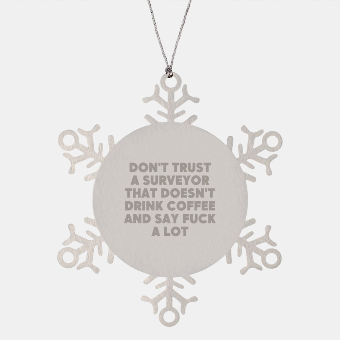Sarcastic Surveyor Gifts - Funny Ornaments for Christmas Unique Gifts from Surveyor Enthusiast, Snowflake Ornaments for Men, Women, Friends, Family - Image 1