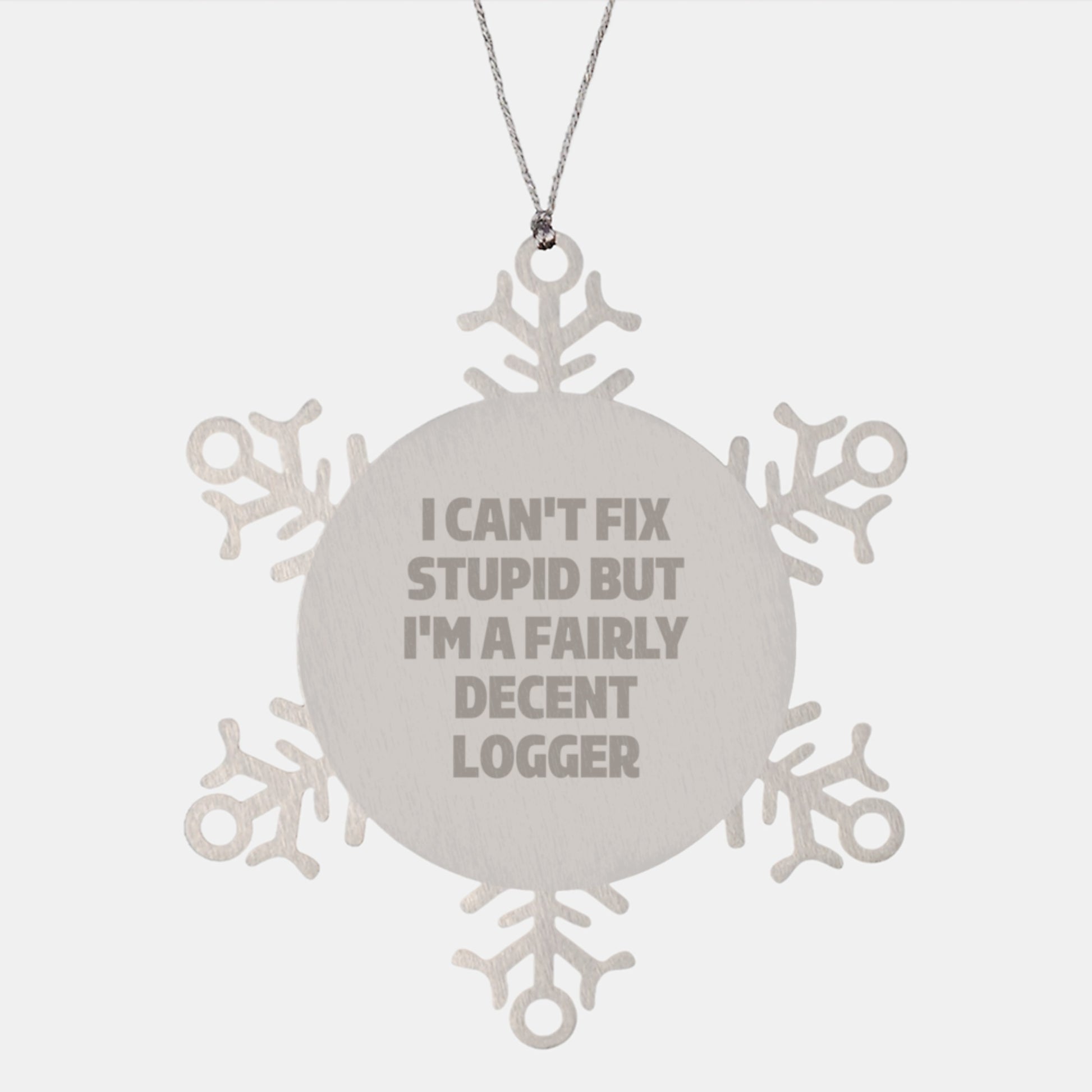 Funny Logger Snowflake Ornament, Unique Gifts for Logger Men, Friends, Family, Christmas Unique Gifts - Image 1