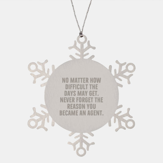 Christmas Unique Gifts from Friends for Agent Snowflake Ornament, Funny Agent Motivation Gift - Image 1