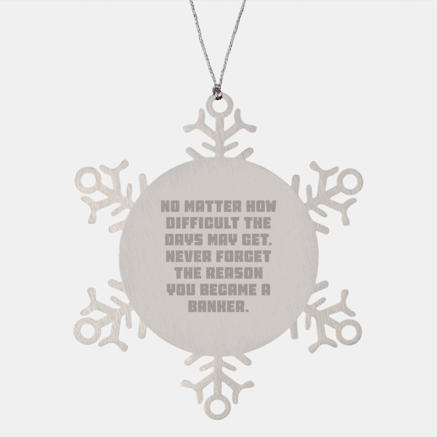 Funny Banker Gift Inspirational Snowflake Ornament, Gifts for Men Women Coworkers, 'Never Forget The Reason You Became A Banker' Christmas Unique Gifts - Image 1