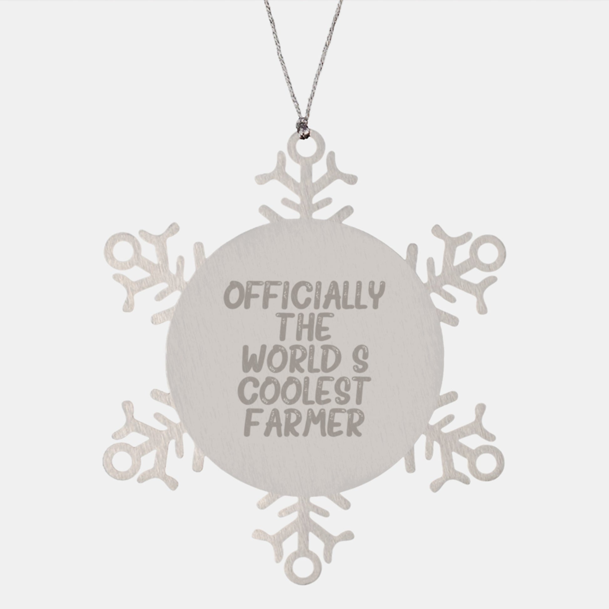 Farmer Snowflake Christmas Ornament for Kids – Coolest Farmer Gift - Image 1