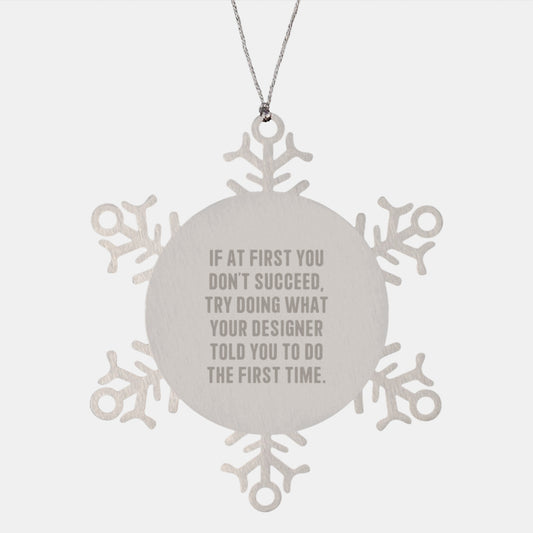 Christmas Gift Ornament for Her Designer Snowflake Present - Image 1
