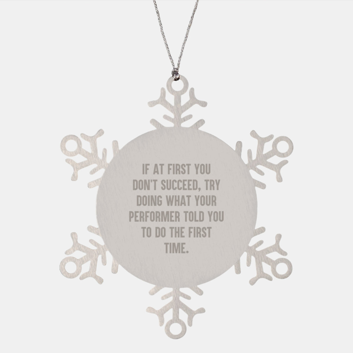 Performer Snowflake Ornament Keepsake for Him Steel Christmas Unique Gift - Image 1