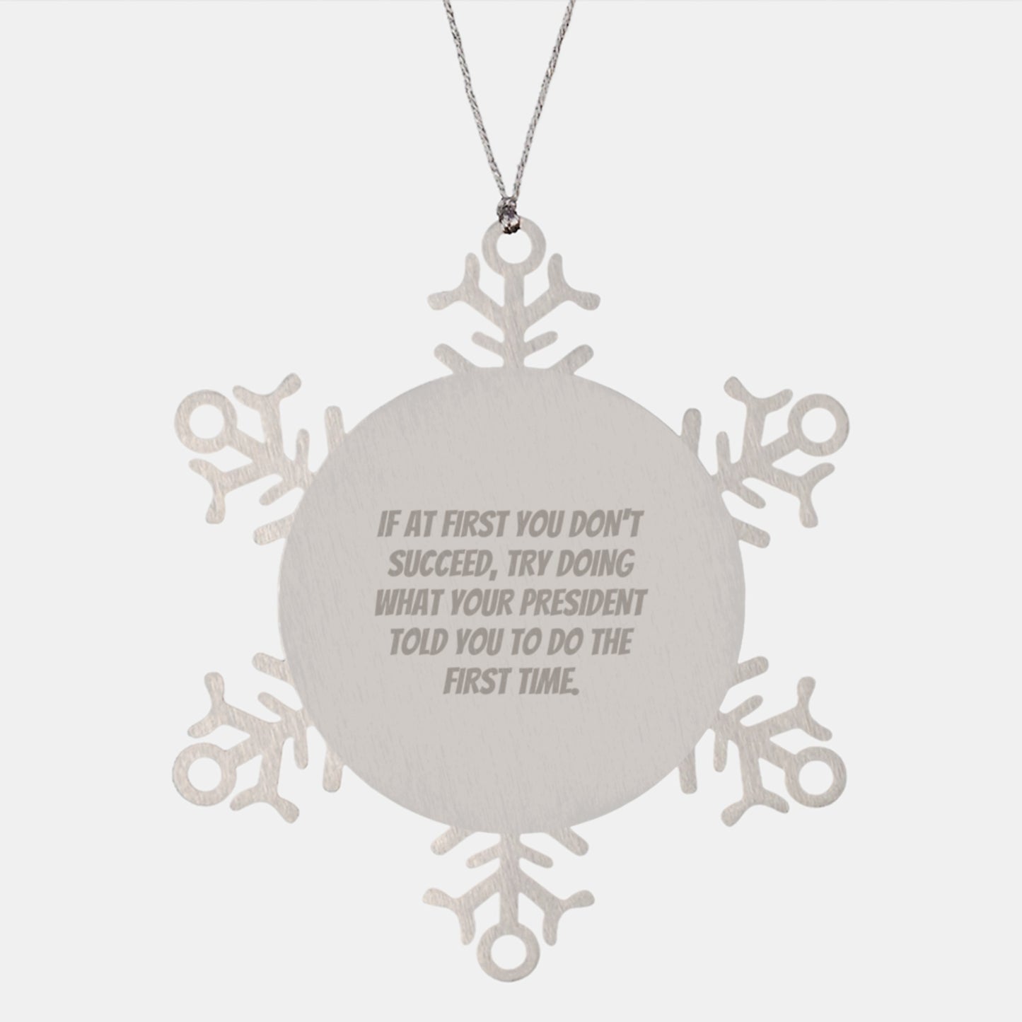 President Snowflake Ornament Keepsake for Him Christmas Gift - Image 1