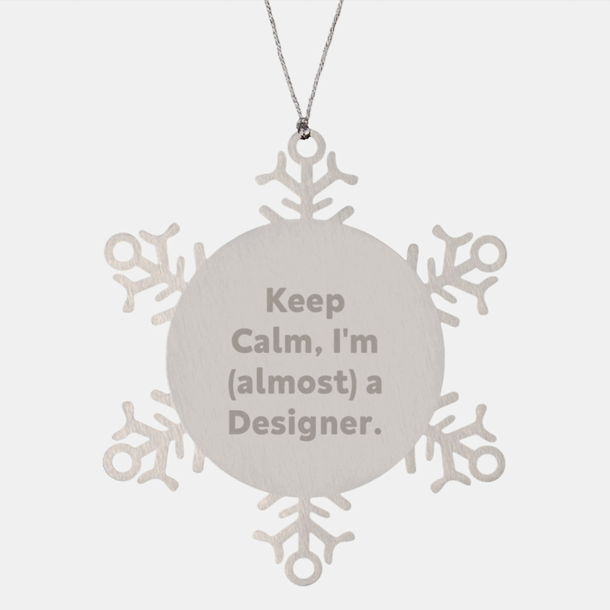 Designer Keep Calm Snowflake Ornament Idea for Coworkers Christmas Gift - Image 1