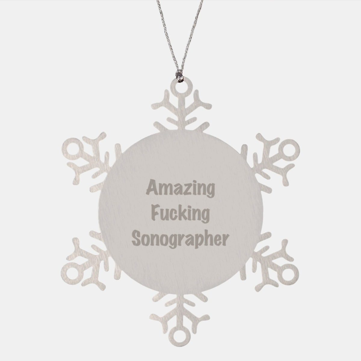 Bold Christmas Ornament Gift for Friends - Amazing Fucking Sonographer - Image 1