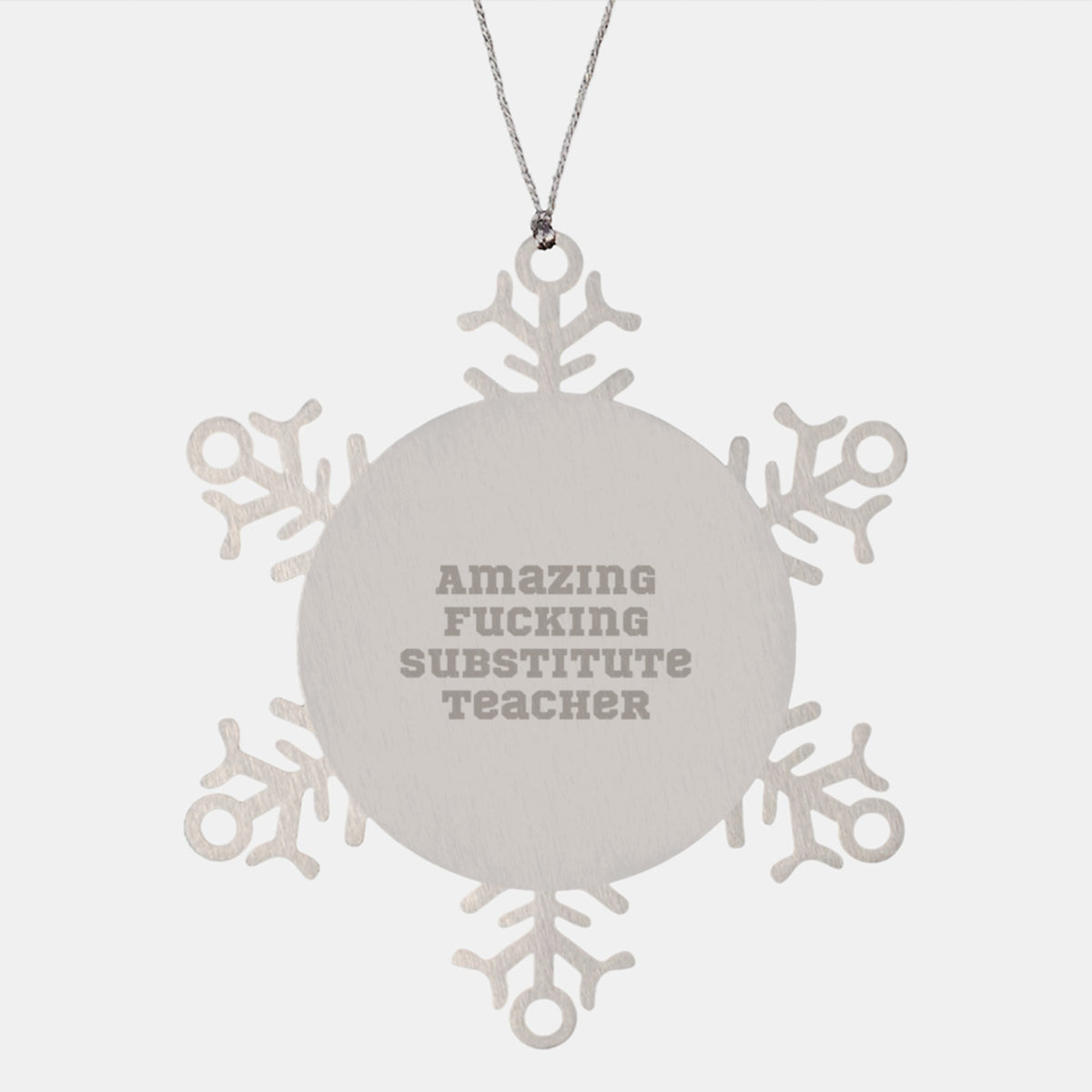 Christmas Ornament Gift for Him Amazing Fucking Substitute Teacher - Image 1