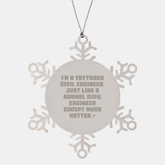Family Treasure Civil Engineer Snowflake Ornament Christmas Unique Gift - Image 1