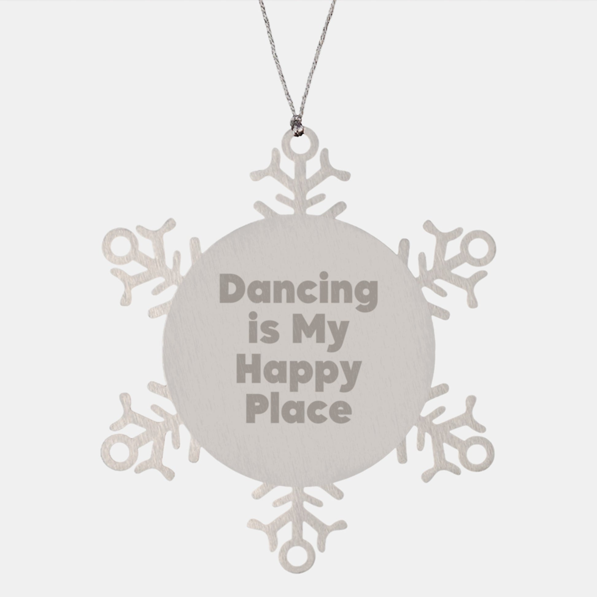 Funny Dancing Gifts from Friends, Unique Snowflake Ornament for Dancing Women, Christmas Unique Gifts with 'Dancing Is My Happy Place' Quote - Image 1